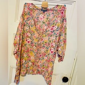 Democracy 2X Cold Shoulder Floral Blouse